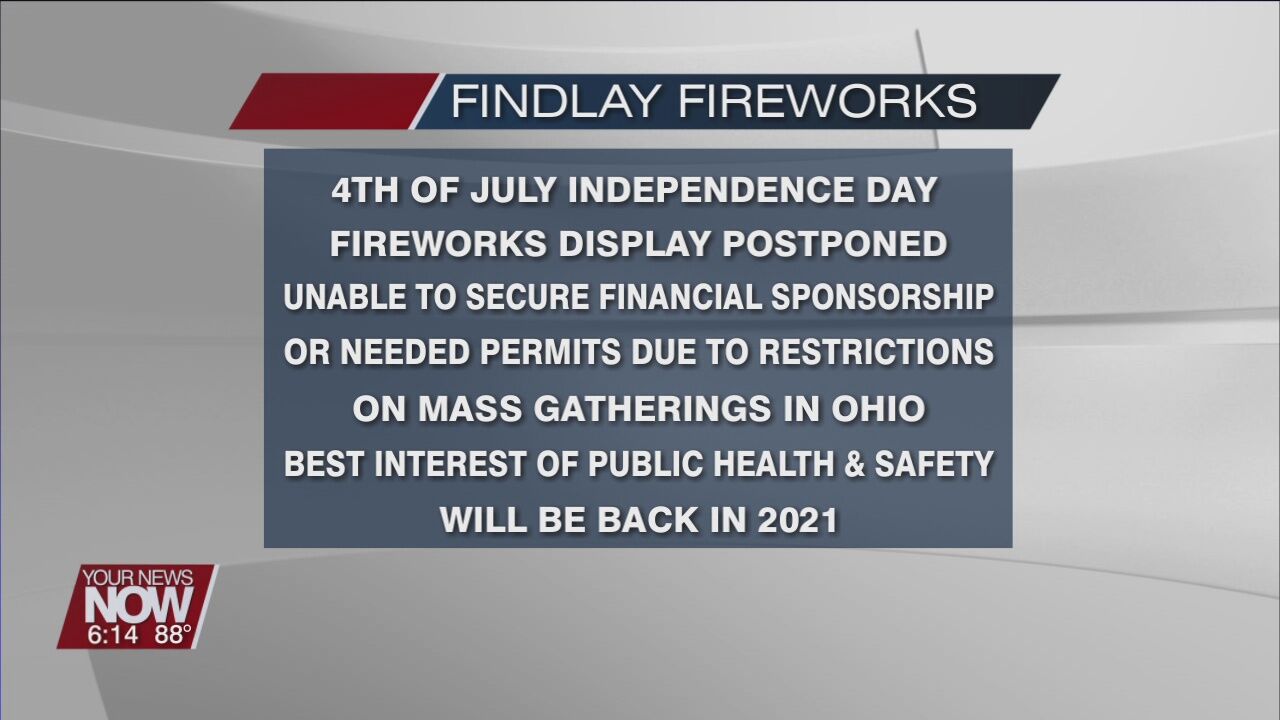 No 4th of July fireworks in Findlay this year